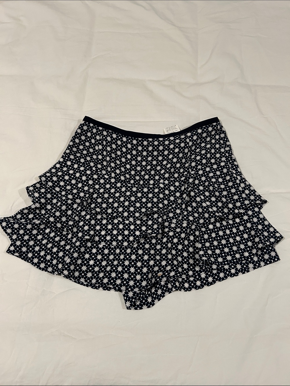 Black and White Floral Tiered Skorts(S)